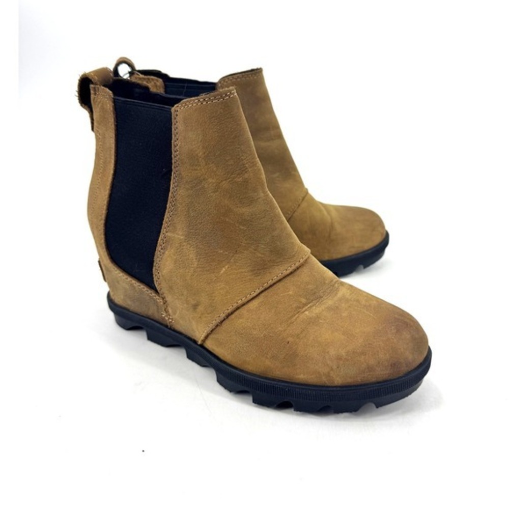 Sorel Arctic Wedge II Chelsea Boots‎ Brown Leather Ankle NL3493-286 Womens 7